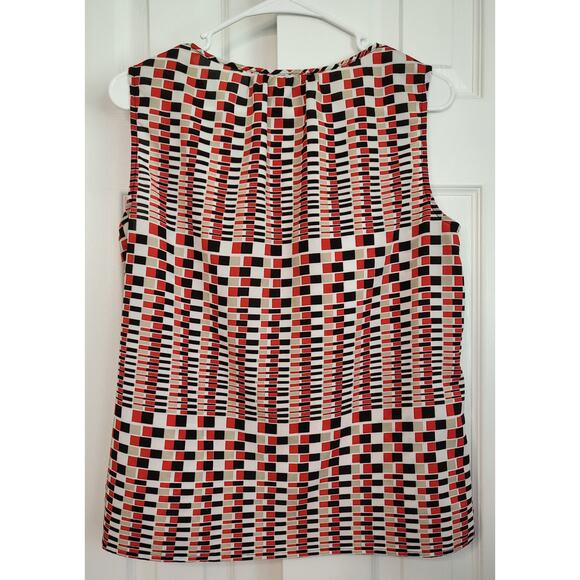 Black Label by Evan-Picone Sleeveless Geometric Blouse- Size Medium - Picture 3 of 4